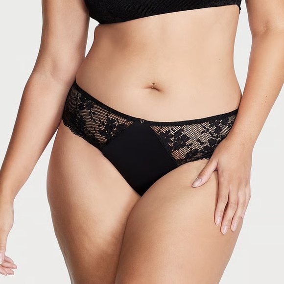 Victoria's Secret Love Cloud Hiphugger Panty in Lace Trim Black Small NEW - Picture 7 of 7